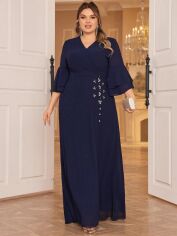 Акція на Сукня жіноча SHEIN GD-00198339 0XL Темно-синя від Rozetka