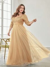 Акція на Сукня жіноча SHEIN GD-00199139 2XL Золотиста від Rozetka