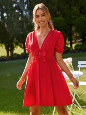 Акція на Плаття міді літнє жіноче SHEIN GD-00195127 S Червоне від Rozetka