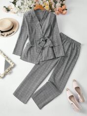 Акція на Костюм жіночий SHEIN GD-00213906 2XL Чорний з білим від Rozetka