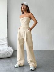 Акція на Костюм жіночий SHEIN GD-00200841 XS Кремовий від Rozetka