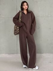 Акція на Костюм в'язаний оверсайз жіночий SHEIN GD-00213577 S Коричневий від Rozetka