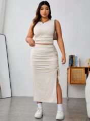Акція на Костюм жіночий SHEIN GD-00219398 4XL Кремовий від Rozetka