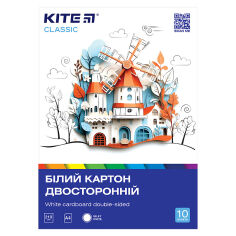 Акція на Картон белый 10 листов A4 Classic Kite K-254 від Podushka