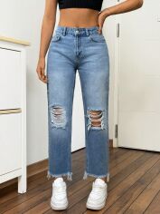 Акція на Джинси Regular Fit жіночі SHEIN GD-00194947 36 Блакитні від Rozetka
