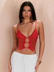 Акція на Топ жіночий SHEIN GD-00215839 XS Червоний від Rozetka