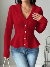 Акція на Кардиган жіночий SHEIN GD-00211933 M Червоний від Rozetka