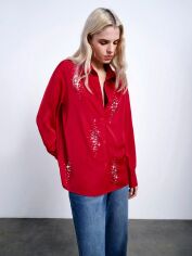 Акція на Сорочка жіноча SHEIN GD-00227375 L Бордова від Rozetka