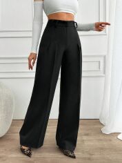 Акція на Штани жіночі SHEIN GD-00193099 M Чорні від Rozetka