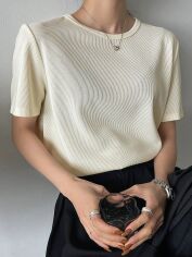 Акція на Блузка жіноча SHEIN GD-00215934 XS Бежева від Rozetka