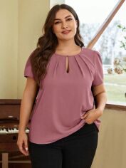 Акція на Блузка жіноча SHEIN GD-00198009 4XL Рожева від Rozetka