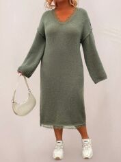 Акція на Сукня осіння жіноча SHEIN GD-00199437 2XL Темно-зелена від Rozetka