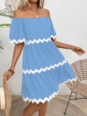 Акція на Плаття міді літнє жіноче SHEIN GD-00217105 XL Блакитне від Rozetka