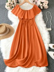 Акція на Сукня жіноча SHEIN GD-00199728 4XL Помаранчева від Rozetka
