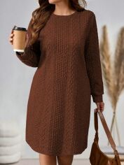 Акція на Сукня осіння жіноча SHEIN GD-00211282 3XL Коричнева від Rozetka