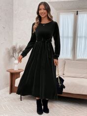 Акція на Сукня осіння жіноча SHEIN GD-00224287 L Чорна від Rozetka