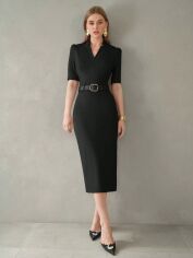 Акція на Плаття міді літнє жіноче SHEIN GD-00179925 S Чорне від Rozetka