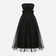 Акція на Плаття вечірнє міді літнє жіноче SHEIN GD-00196070 S Чорне від Rozetka