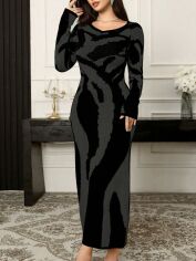 Акція на Сукня осіння жіноча SHEIN GD-00211720 XL Темно-сіра від Rozetka