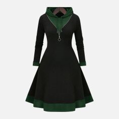 Акція на Сукня осіння жіноча SHEIN GD-00200448 3XL Темно-зелена від Rozetka