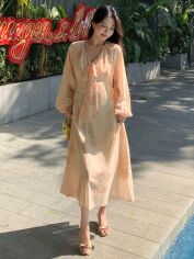Акція на Сукня осіння жіноча SHEIN GD-00198978 L Бежева від Rozetka