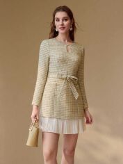 Акція на Плаття коротке осіннє жіноче SHEIN GD-00193266 L Бежеве від Rozetka