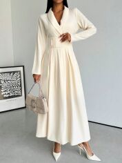 Акція на Плаття довге осіннє жіноче SHEIN GD-00179187 XS Кремове від Rozetka