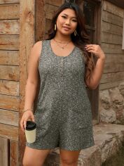 Акція на Комбінезон жіночий SHEIN GD-00227788 2XL Темно-сірий від Rozetka
