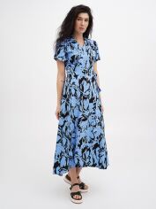 Акція на Сукня на запах міді літня жіноча EQUILIBRI W452 047 001-62 L Blue від Rozetka