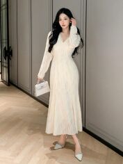 Акція на Плаття жіноче SHEIN GD-00179285 S Бежеве від Rozetka