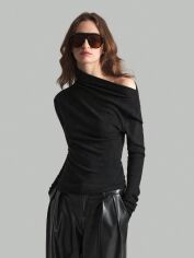 Акція на Жіночий лонгслів SHEIN GD-00219685 S Чорний від Rozetka