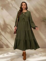 Акція на Плаття довге осіннє жіноче SHEIN GD-00184987 5XL Зелене від Rozetka