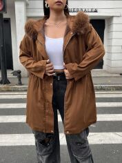 Акція на Куртка демісезонна жіноча SHEIN GD-00196765 3XL Коричнева від Rozetka