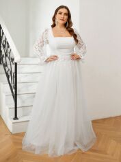 Акция на Весільне плаття жіноче SHEIN GD-00195992 3XL Біле от Rozetka