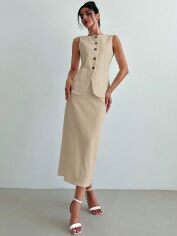 Акция на Костюм діловий жіночий SHEIN GD-00195220 S Кремовий от Rozetka