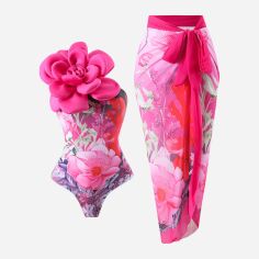 Акція на Купальник суцільний жіночий SHEIN GD-00210892 L Рожевий від Rozetka