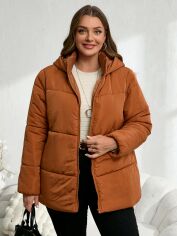 Акція на Куртка демісезонна жіноча SHEIN GD-00196807 1XL Коричнева від Rozetka