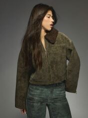 Акція на Куртка демісезонна коротка жіноча SHEIN GD-00199221 M Зелена від Rozetka
