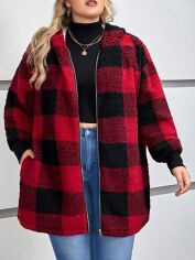 Акция на Пальто жіноче SHEIN GD-00199866 2XL Бордове от Rozetka