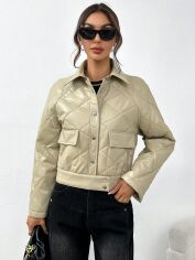 Акція на Куртка демісезонна жіноча SHEIN GD-00197446 XS Бежева від Rozetka