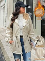 Акція на Куртка демісезонна жіноча SHEIN GD-00197438 0XL Кремова від Rozetka