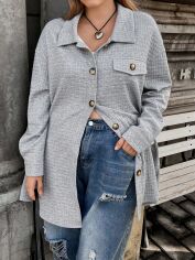 Акція на Куртка демісезонна жіноча SHEIN GD-00199182 0XL Світло-сіра від Rozetka