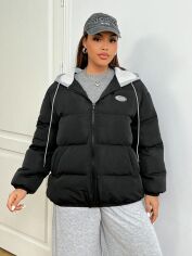 Акція на Куртка демісезонна жіноча SHEIN GD-00198598 1XL Чорна від Rozetka