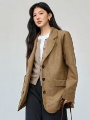 Акція на Куртка демісезонна жіноча SHEIN GD-00193087 L Коричнева від Rozetka