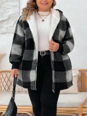 Акция на Пальто жіноче SHEIN GD-00197982 22 Чорне з білим от Rozetka