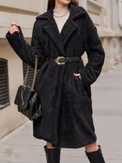 Акция на Пальто жіноче SHEIN GD-00198696 S Чорне от Rozetka