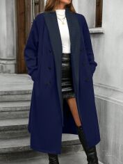 Акция на Пальто жіноче SHEIN GD-00196790 0XL Темно-синє от Rozetka