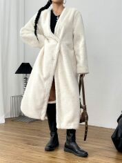 Акція на Пальто жіноче SHEIN GD-00196572 S Кремове від Rozetka