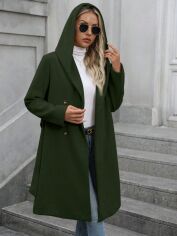 Акція на Пальто жіноче SHEIN GD-00200769 L Зелене від Rozetka