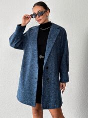 Акція на Жіноче пальто SHEIN GD-00197008 L Синє від Rozetka
